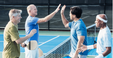 Pickleball Champion demonstrating a winning shot