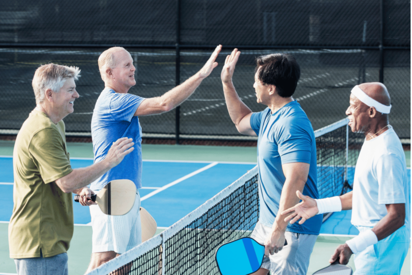 Pickleball Champion demonstrating a winning shot