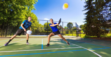 Pickleball player executing a successful third shot drop, demonstrating proper form and technique